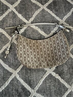Fossil Taupe & Brown Monogram Shoulder Bag